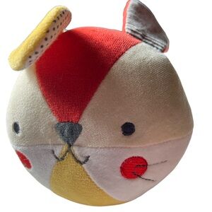 BUNNY RED Petit Collage Organic Soft Chime Ball plush